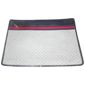 Gucci Early Xl Web Supreme Portfolio Purse Navy Blue Small G Logo Print Coated Canvas And Navy