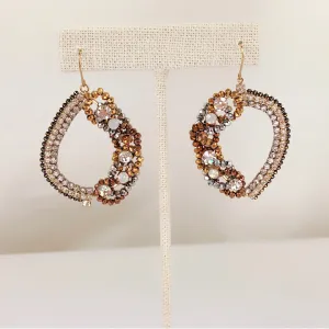 HANDMADE OOAK Vintage Style Crystal Dazzling Teardrop Earring
