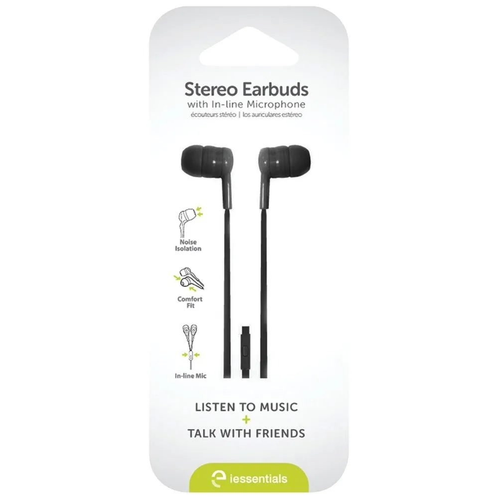 IESSENTIALS IE-BUDF2-BK Earbuds with Microphone (Black)