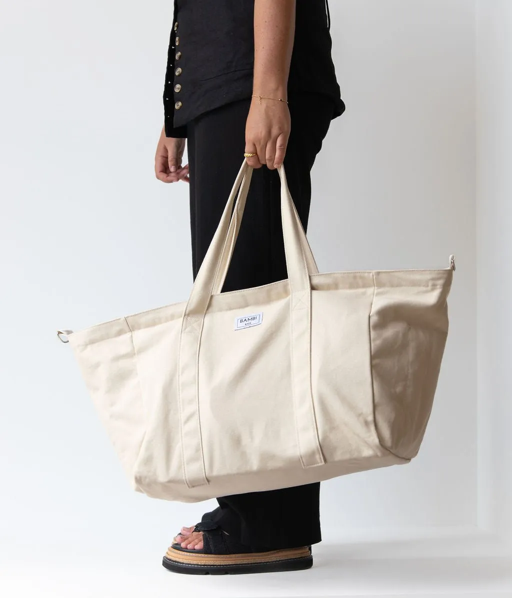 Imperfect Essential Bambi Bag Natural with original felt (unlined) insert