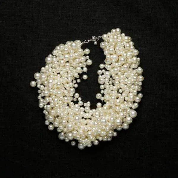 Ivory Pearl Cluster Necklace
