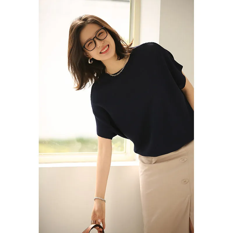 Julia Fashion - Fashionable Solid Color Elegant T-shirts