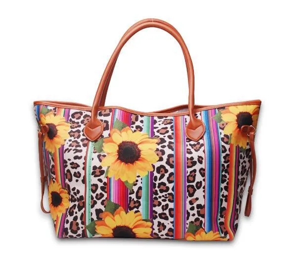 Large Capacity Tote Bag Mixed Color Tribal Hand Shoulder Bag