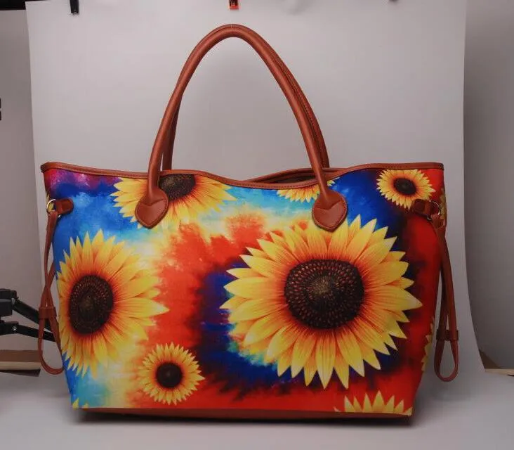 Large Capacity Tote Bag Mixed Color Tribal Hand Shoulder Bag