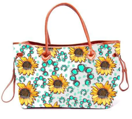 Large Capacity Tote Bag Mixed Color Tribal Hand Shoulder Bag