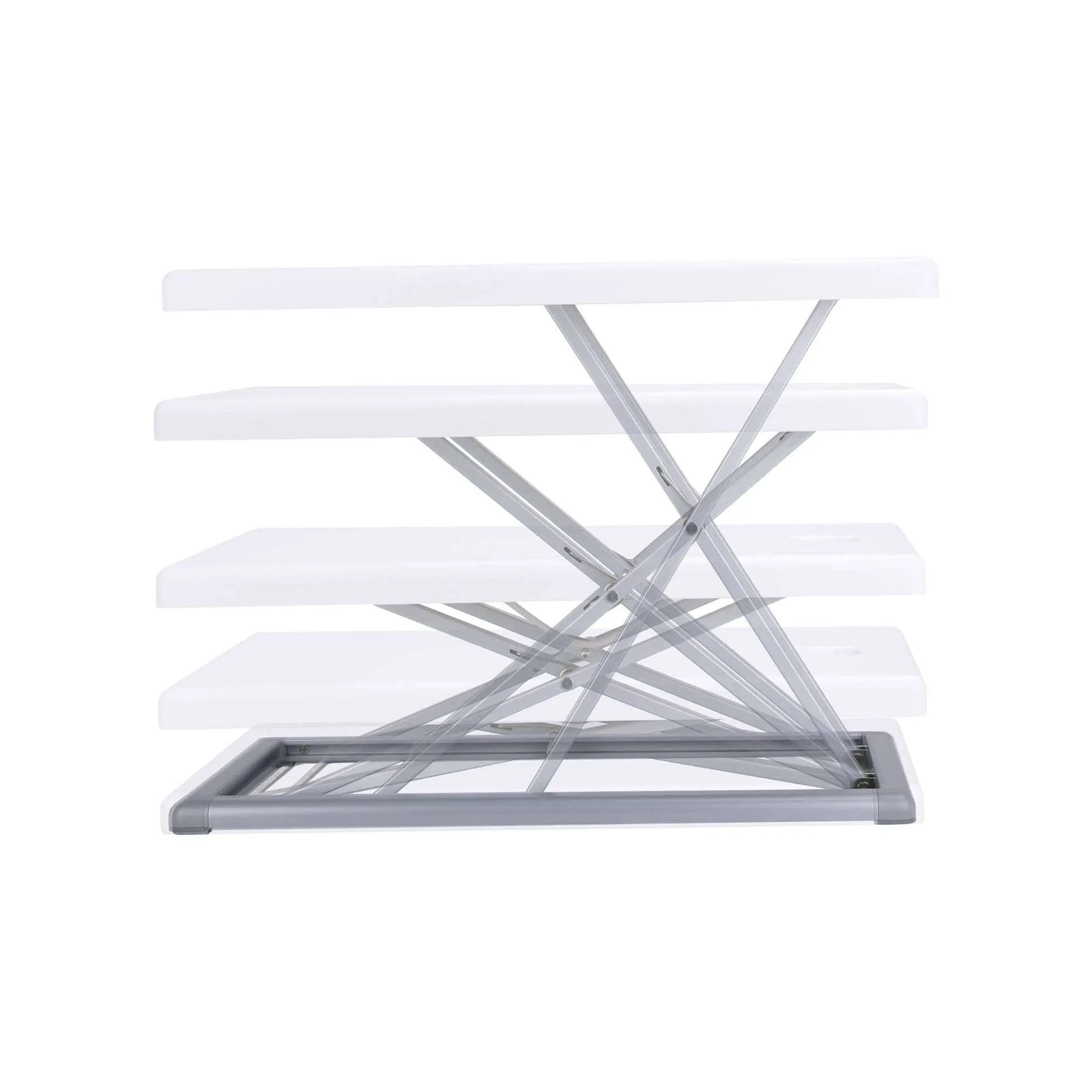 Lorell/Rocelco White 19" Height-Adjustable Portable Desk Converter | Premium Compact Workstation w/ Carry Bag, R PDRW