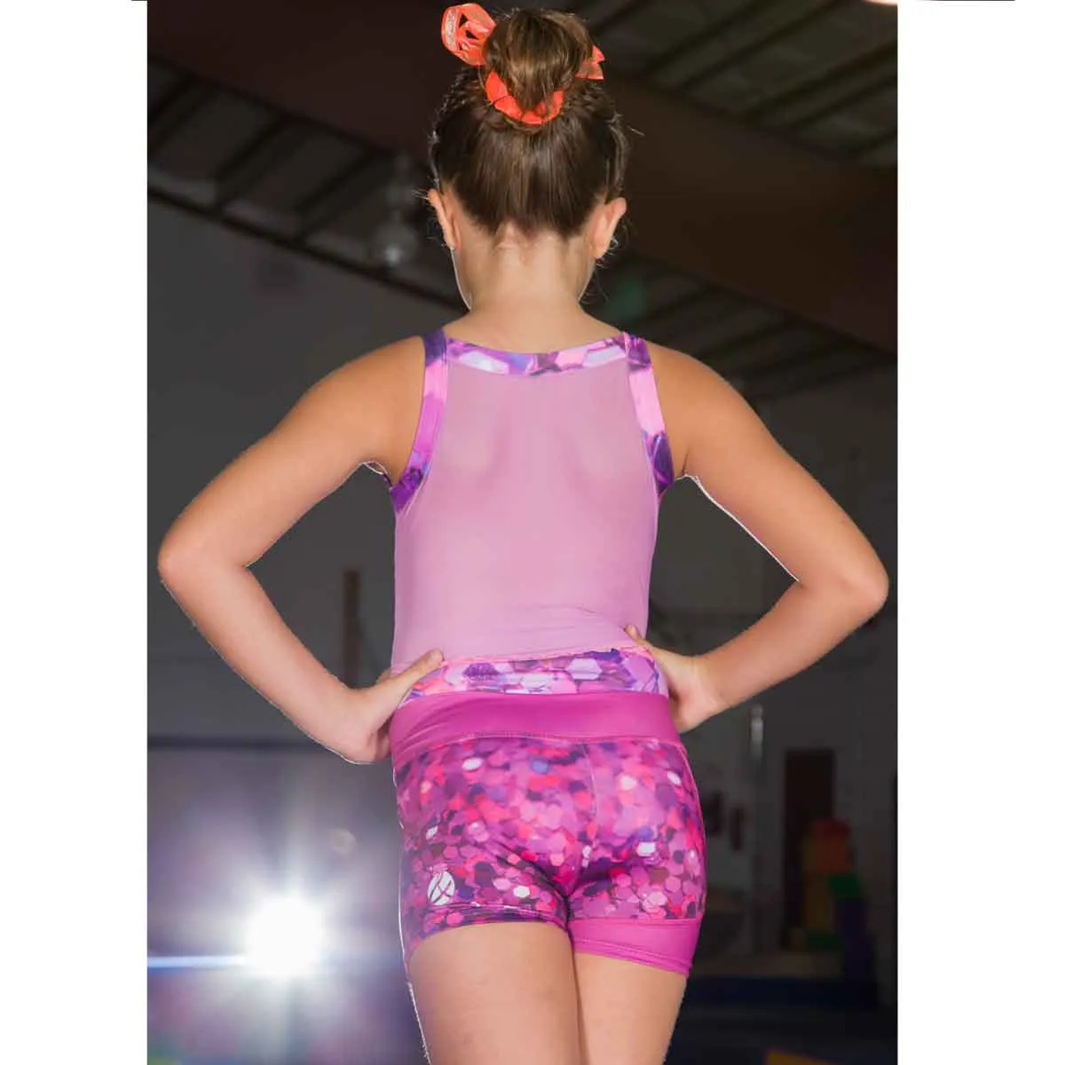 LOVE - PINK SPANGLE GIRLS' SHORTS