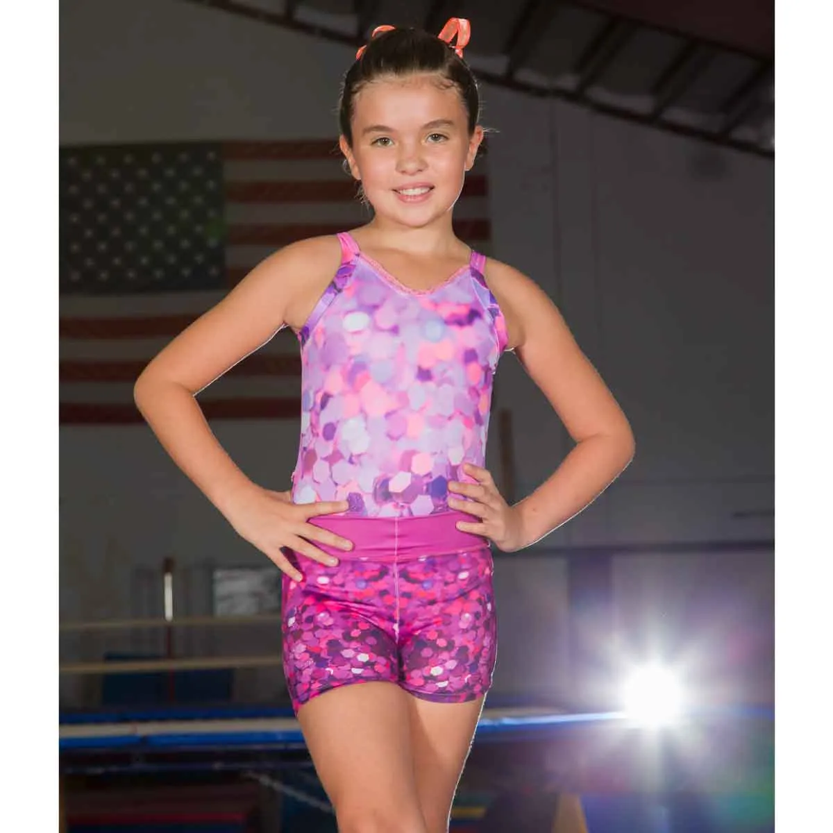 LOVE - PINK SPANGLE GIRLS' SHORTS