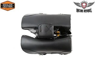 MOTORCYCLE 2PC WATERPROOF LARGE PLAIN ZIPOFF PVC THROWOVER SADDLEBAG NEW
