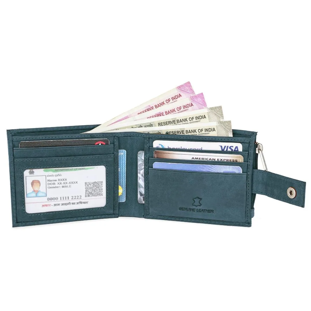 OSCAR RFID Protected Green Hunter Leather Wallet for Men