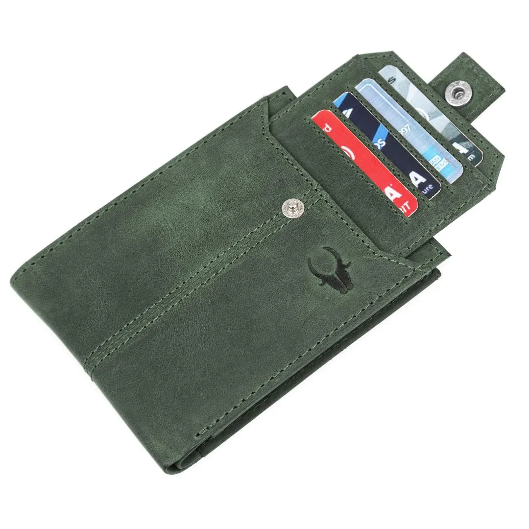 OSCAR RFID Protected Green Hunter Leather Wallet for Men
