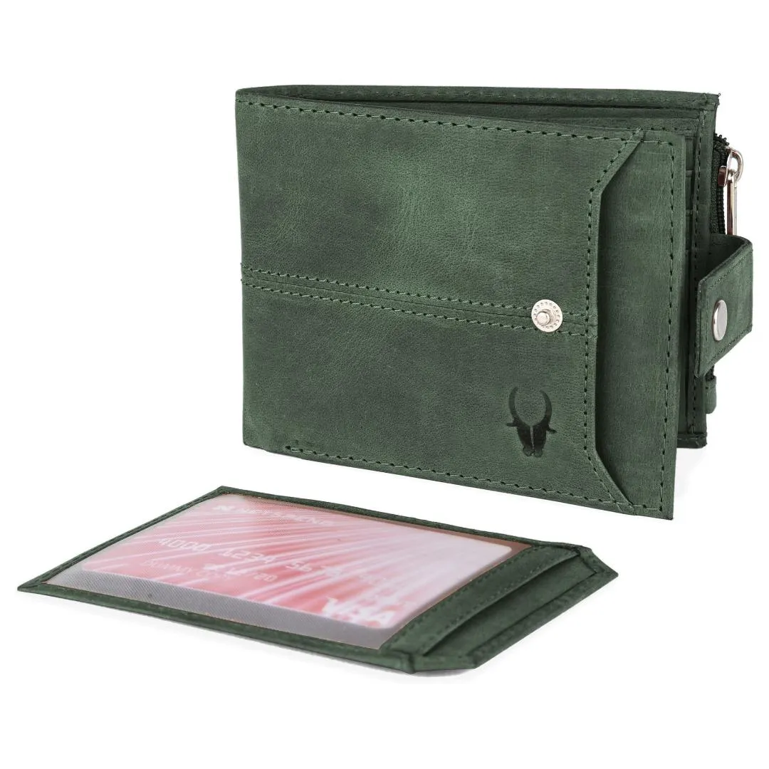 OSCAR RFID Protected Green Hunter Leather Wallet for Men