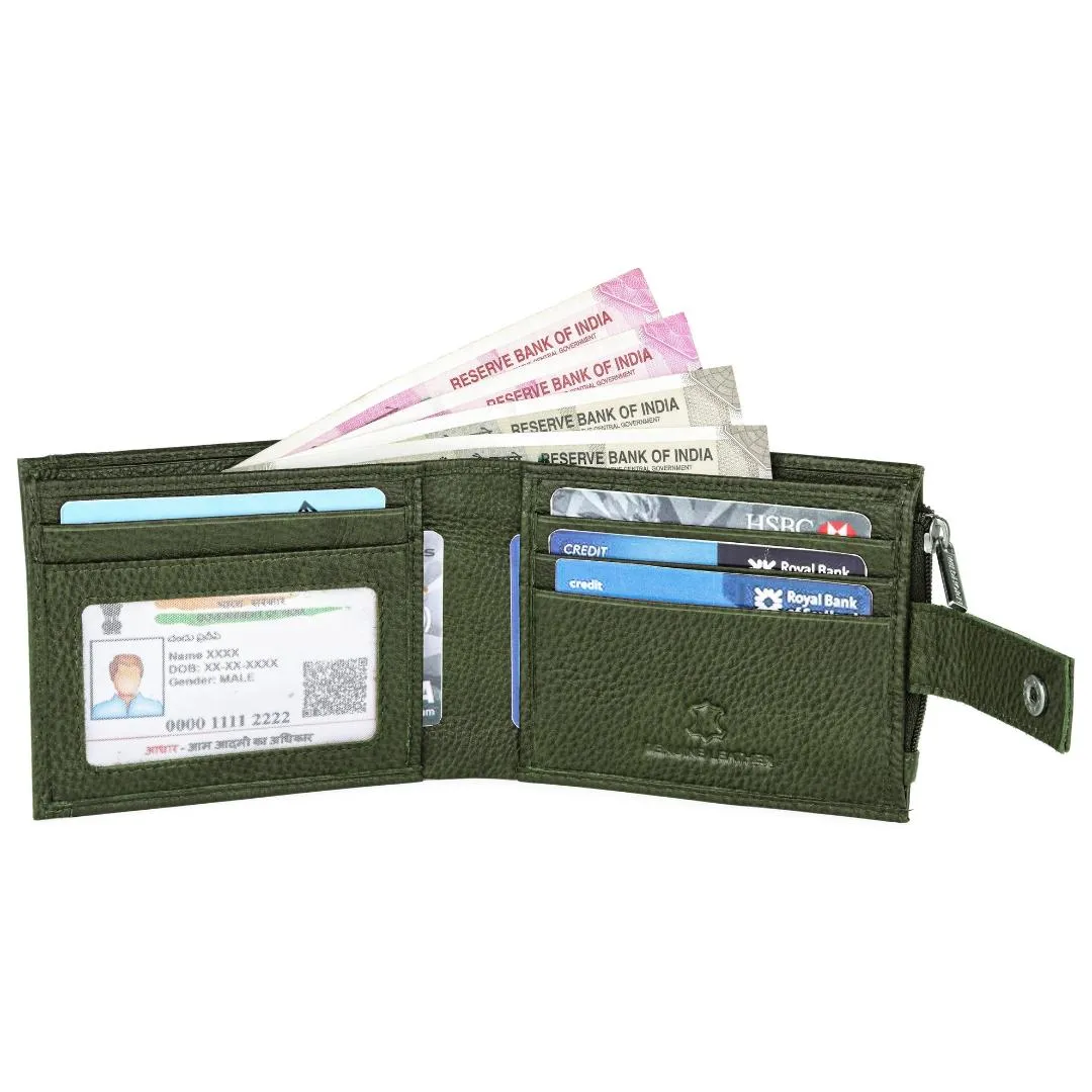OSCAR RFID Protected Green Hunter Leather Wallet for Men