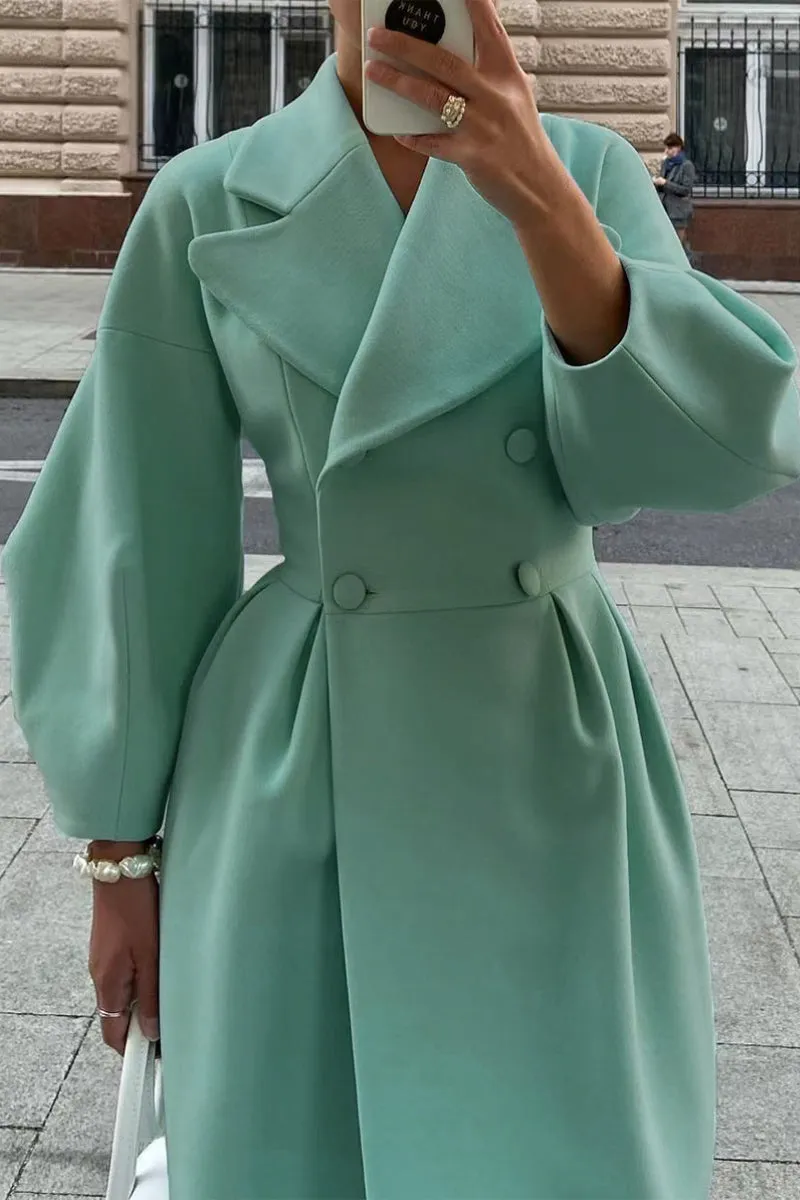 Purpdrank - Elegant Solid Color Turndown Collar Outerwear(9 Colors)