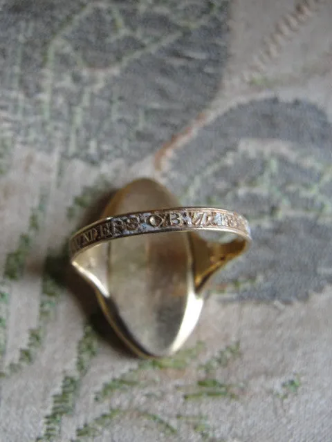 Rare Antique GEORGIAN Blue Urn MEMORIAL Mourning Ring Enamel and Rock Crystal Dated 1788 Memento Mori Jewelry