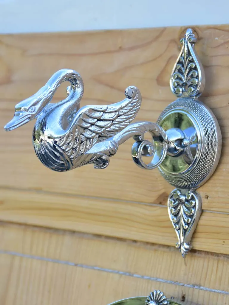 Rare set of bathroom hardware accessories decorated with swans - 1950's