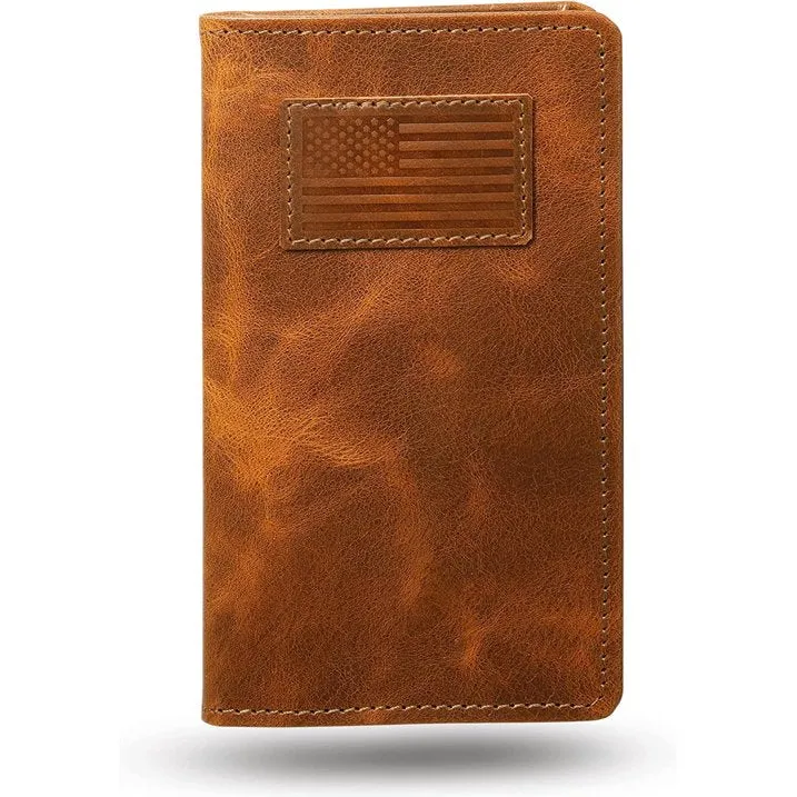 RAWHYD Leather American Flag Wallet for Men | Full-grain 6.75" x 3.5”