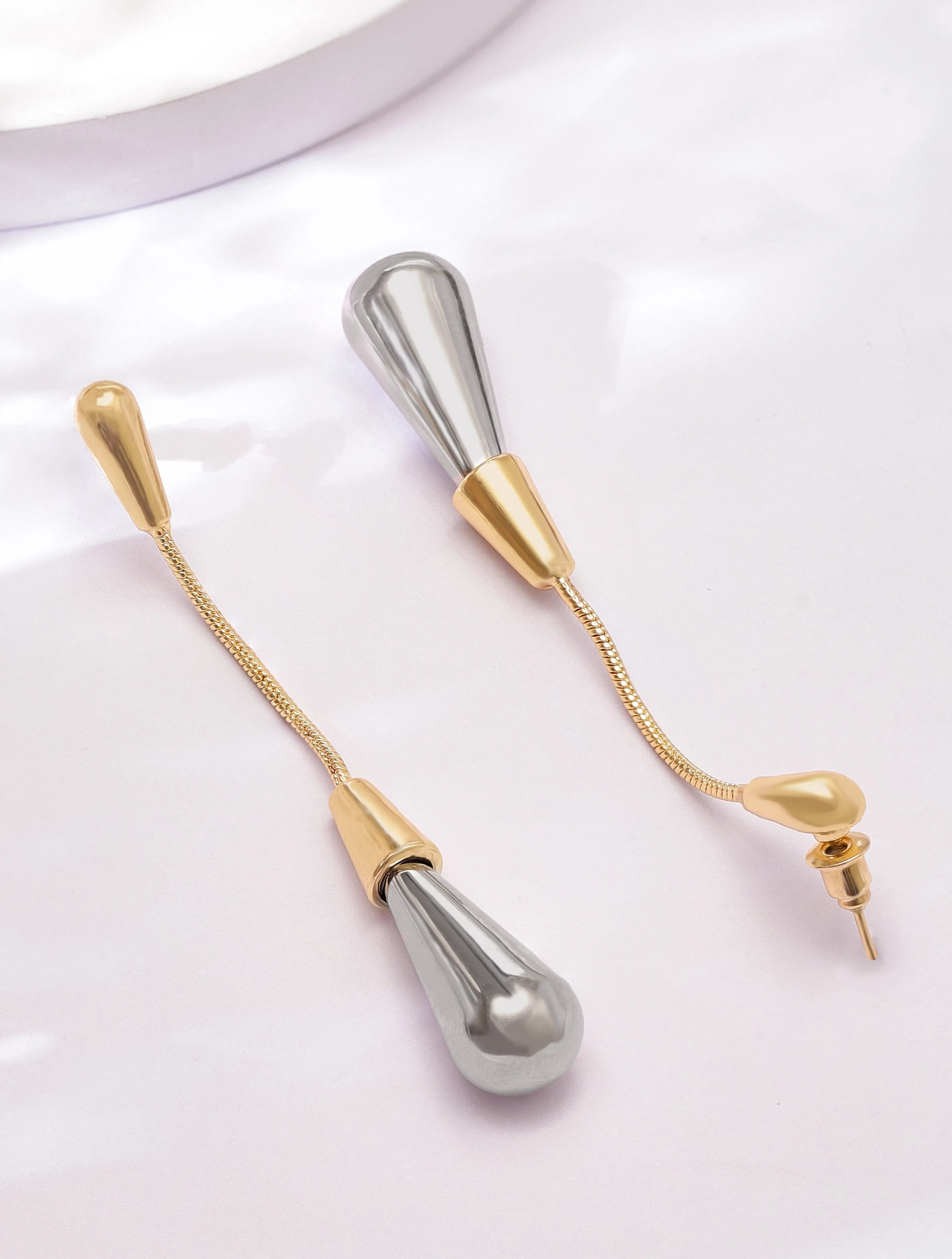 Rubans Voguish Dazzling Cascade Gold Plated Drop Earrings
