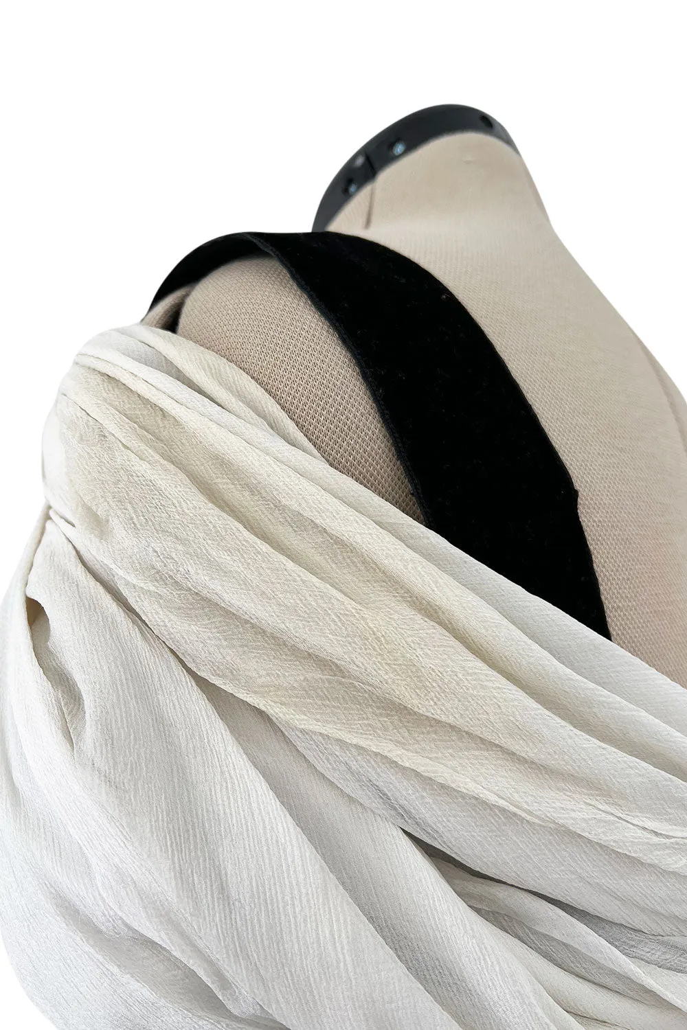Stunning Spring 1986 Jacqueline de Ribes Black & Ivory Bias Cut Silk Chiffon Dress