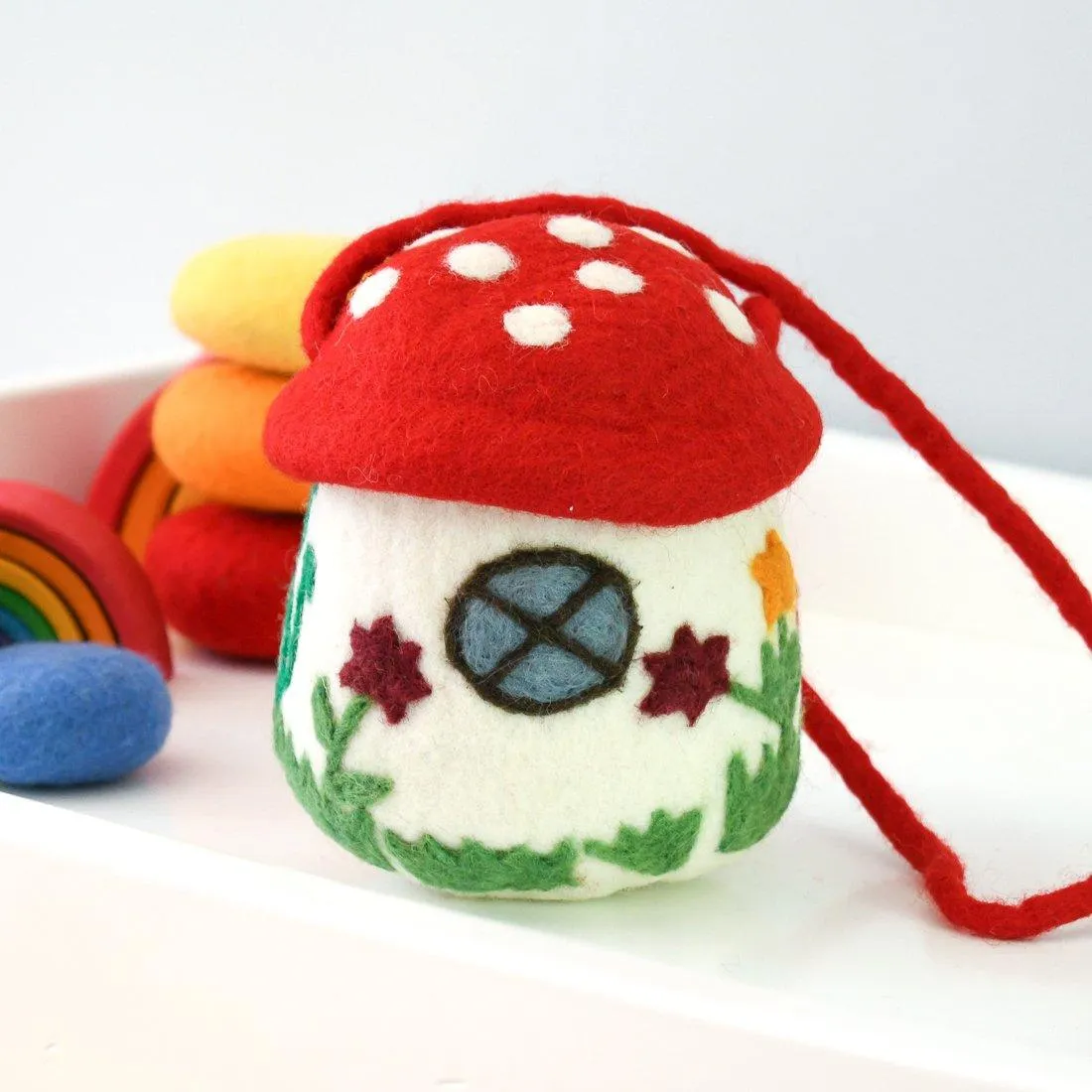 Tara Treasures Felt Mushroom Toadstool Bag