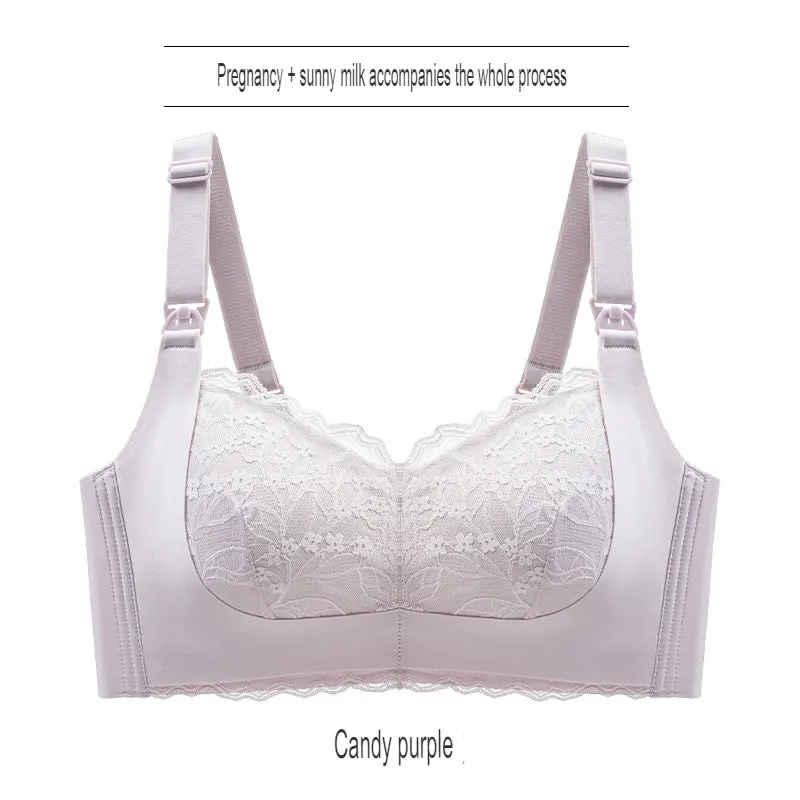 Tea fiber adjustable pull-up push-up non-wireless nursing bra top opening maternity underwear nursing bra thin section