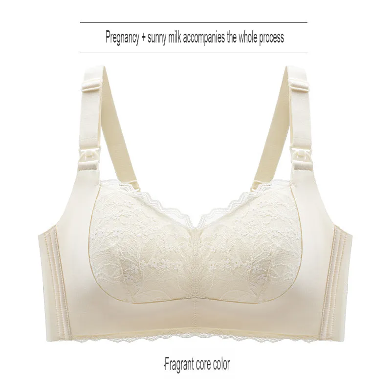 Tea fiber adjustable pull-up push-up non-wireless nursing bra top opening maternity underwear nursing bra thin section