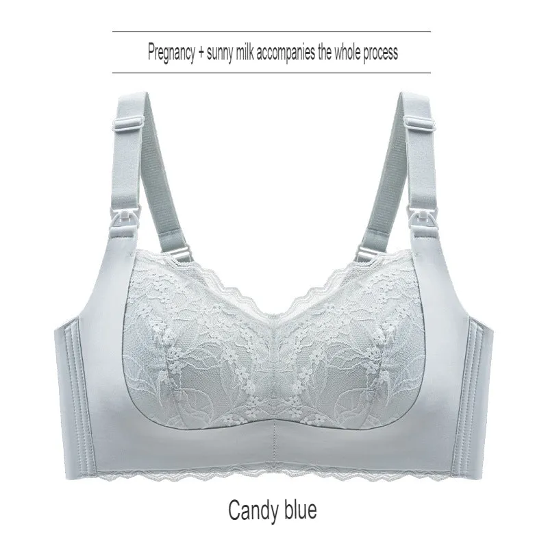 Tea fiber adjustable pull-up push-up non-wireless nursing bra top opening maternity underwear nursing bra thin section