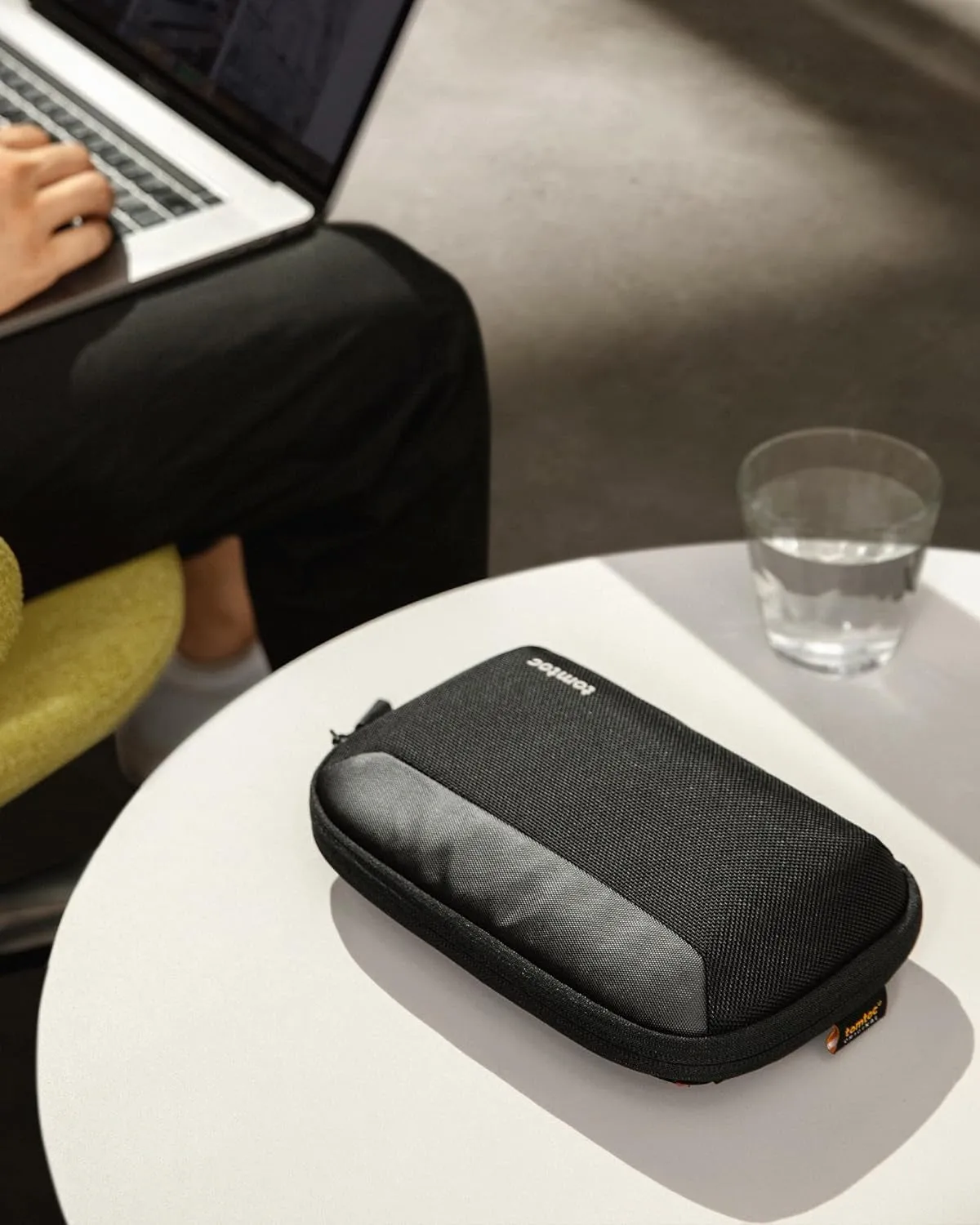 Tomtoc Travel Cable Organizer Pouch, Electronics Accessories Organizer Portable Waterproof Double Accessories Carry Case for Cord, Charger, Cables, USB Drive, Black