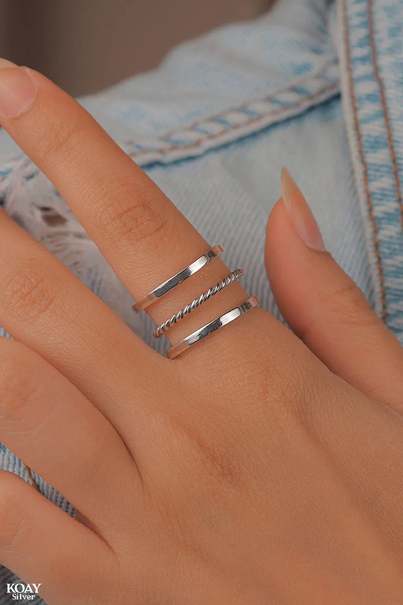 Triple Plain Ring (02)