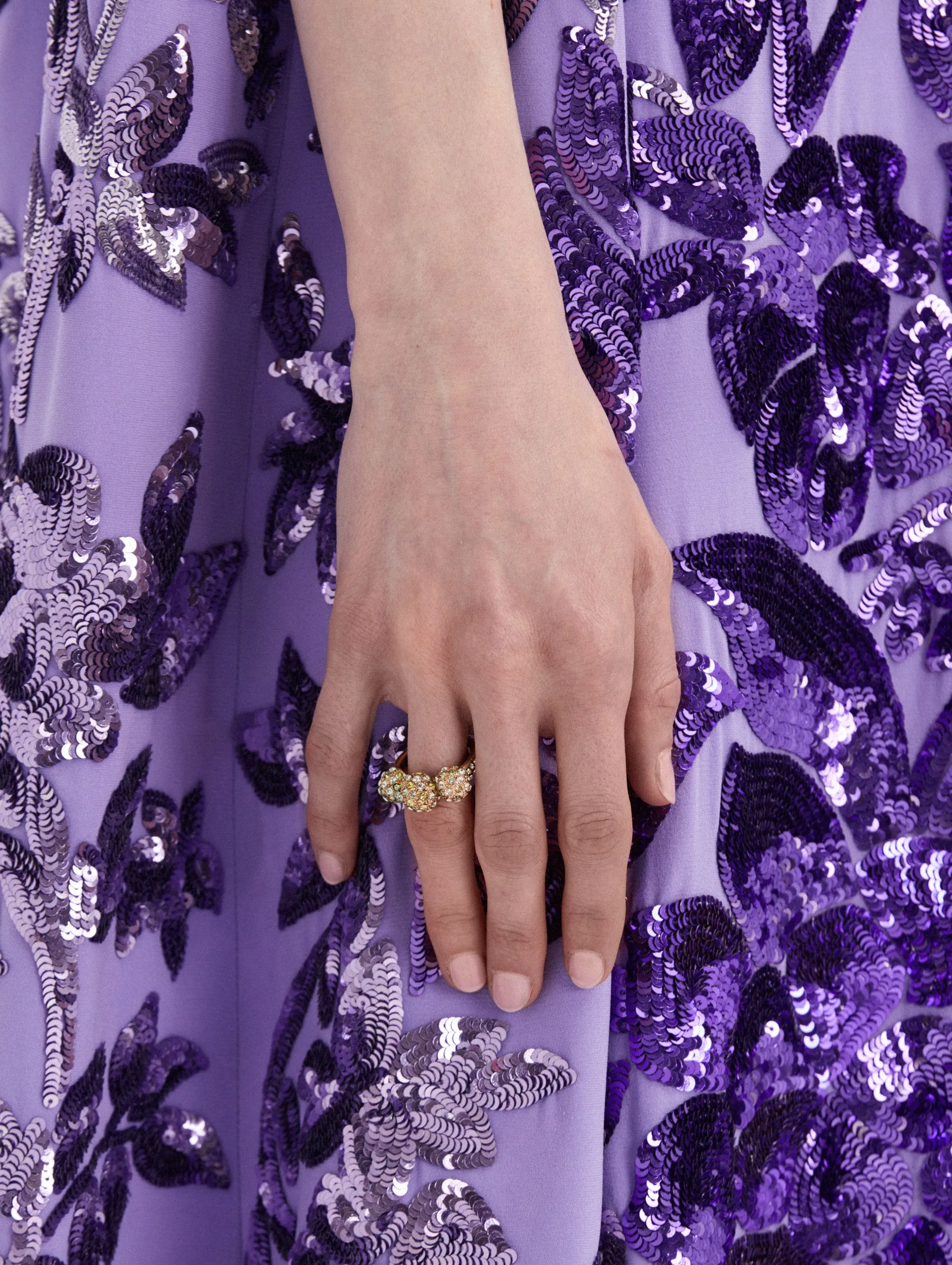 Triple Sphere Crystal Ring