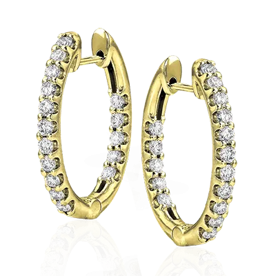 ZE221 Hoop Earring in 14k Gold with Diamonds