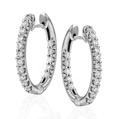 ZE221 Hoop Earring in 14k Gold with Diamonds