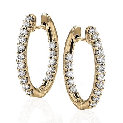 ZE221 Hoop Earring in 14k Gold with Diamonds